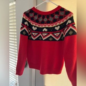 Marine Layer Alpine Sweater in Red Fair Isle